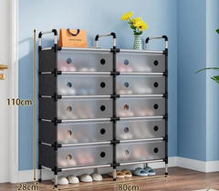 Zapatero Organizador Modular Premium (2 Columnas, 6 Niveles) | Protección Antipolvo y Diseño Ahorra Espacio