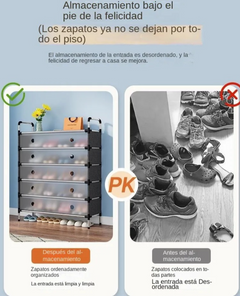 Zapatero Organizador Modular Premium (2 Columnas, 6 Niveles) | Protección Antipolvo y Diseño Ahorra Espacio