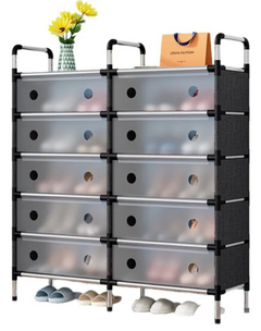 Zapatero Organizador Modular Premium (2 Columnas, 6 Niveles) | Protección Antipolvo y Diseño Ahorra Espacio