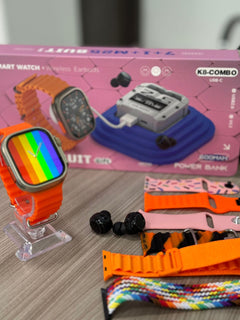 Super Combo SmartWatch Ultra 2 + 7 Pulsos + Audifonos Gamer