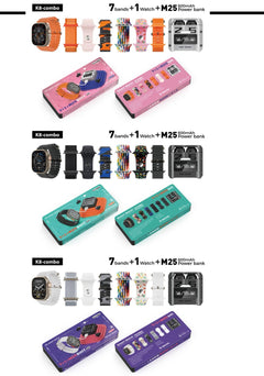 Super Combo SmartWatch Ultra 2 + 7 Pulsos + Audifonos Gamer