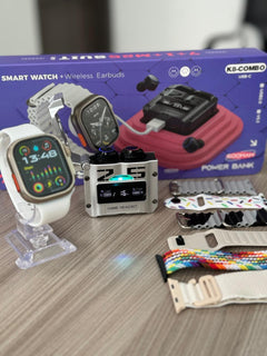 Super Combo SmartWatch Ultra 2 + 7 Pulsos + Audifonos Gamer